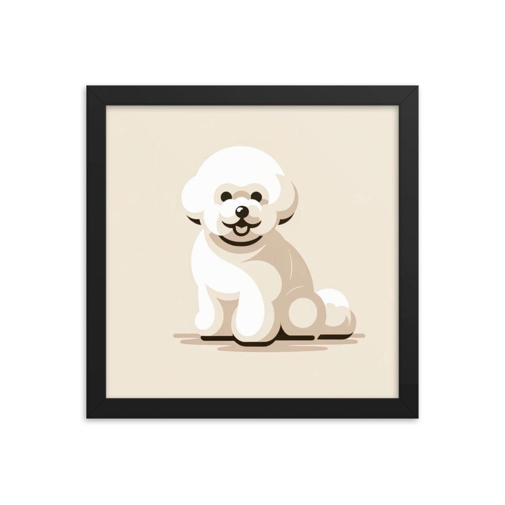 Charming Bichon Frise Cartoon Style Framed Poster - Oh Posters