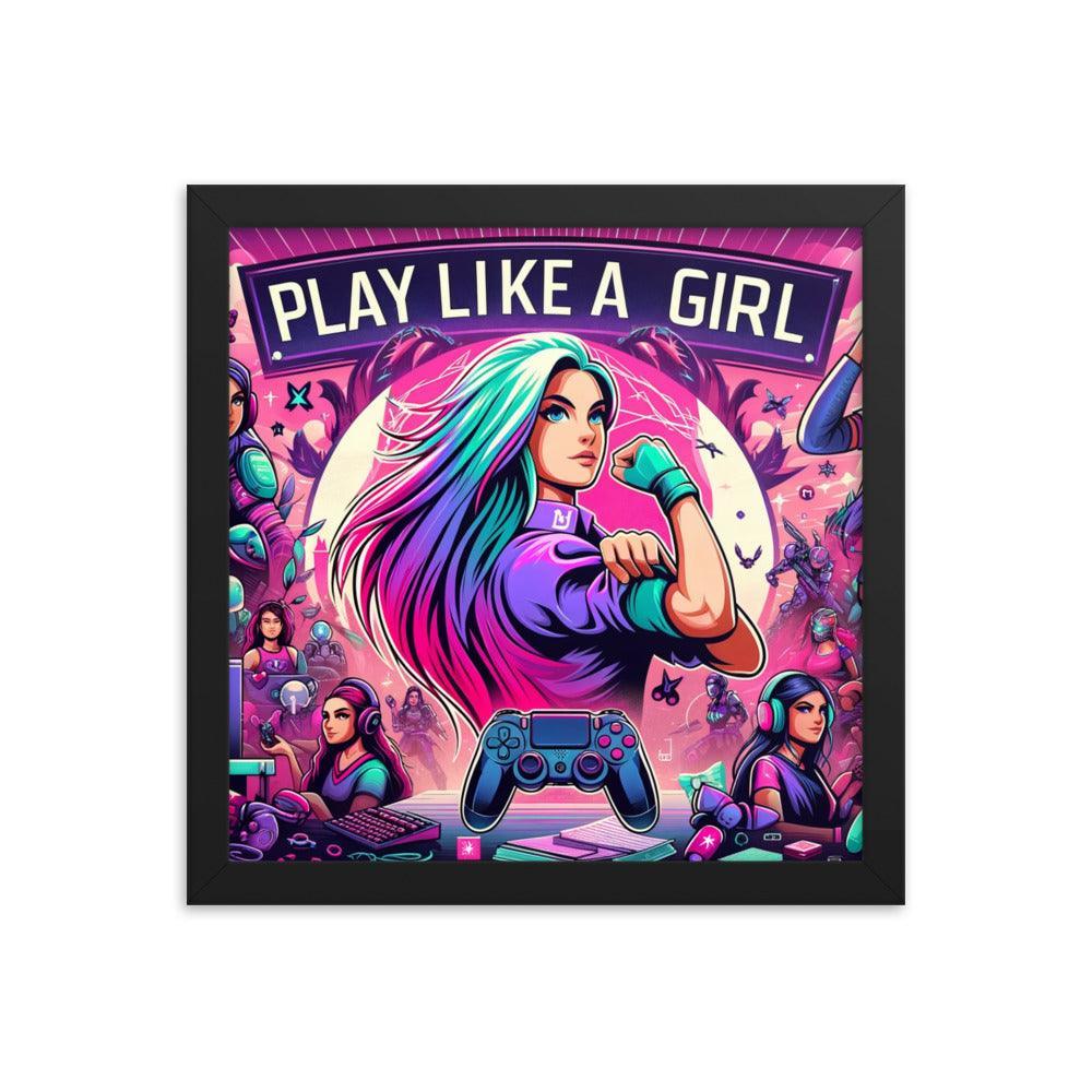 Gamer Girl Power Empowerment Art Framed Poster - Oh Posters