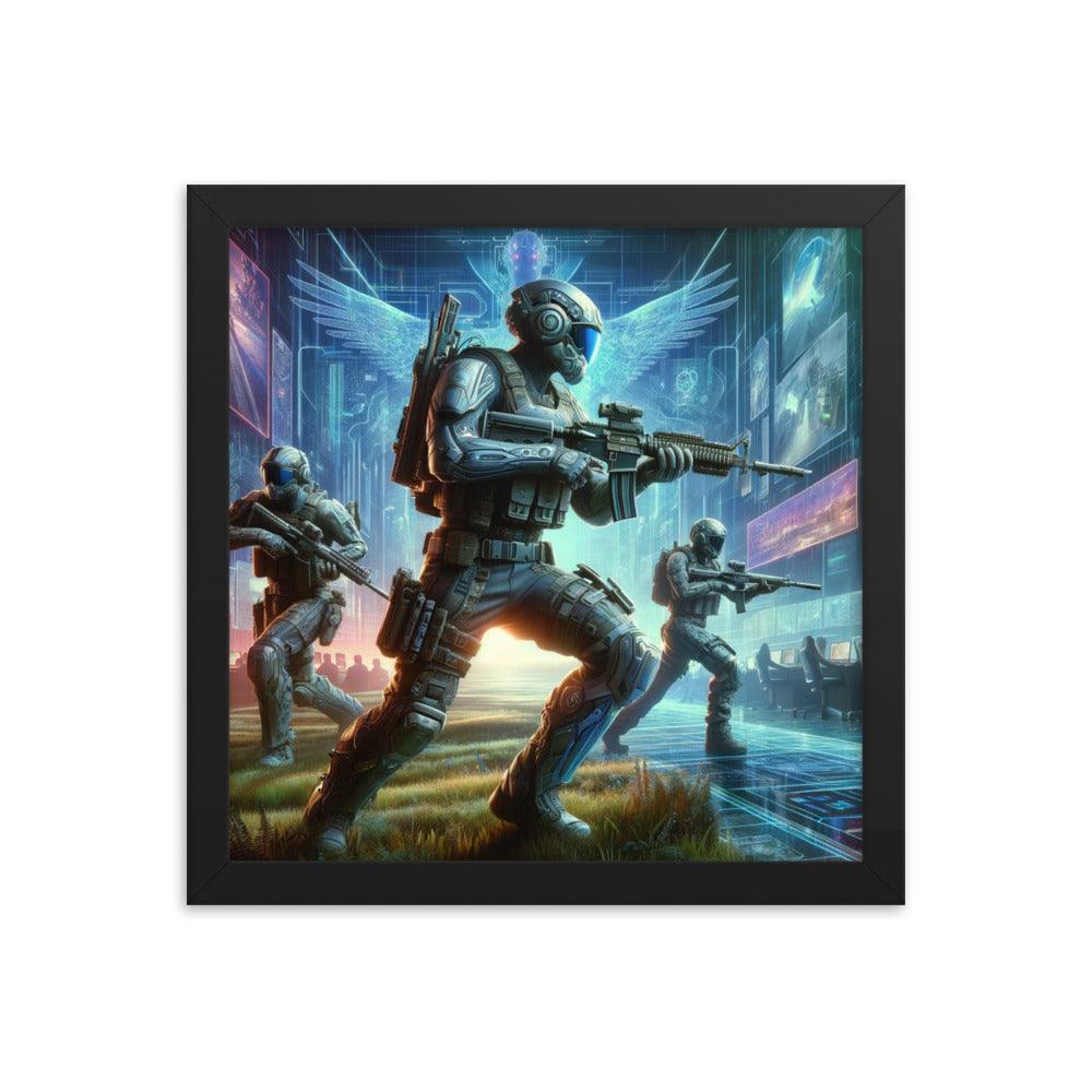 Futuristic Soldiers Mission Action Scene Framed Poster - Oh Posters