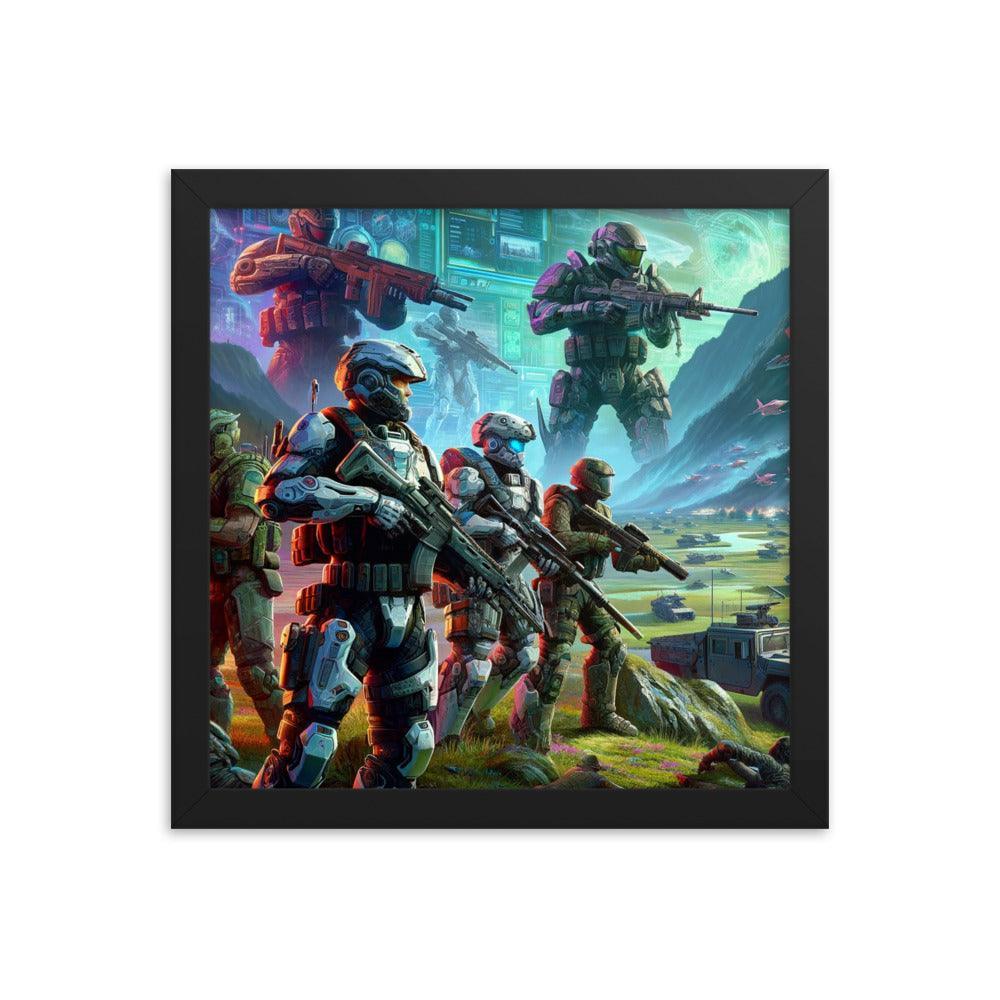 Futuristic Soldiers Digital Art Framed Poster - Oh Posters