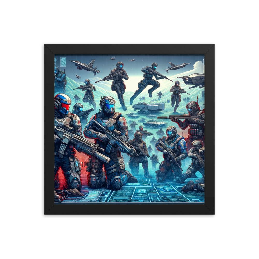 Futuristic Battle Soldiers Sci-Fi Action Framed Poster - Oh Posters