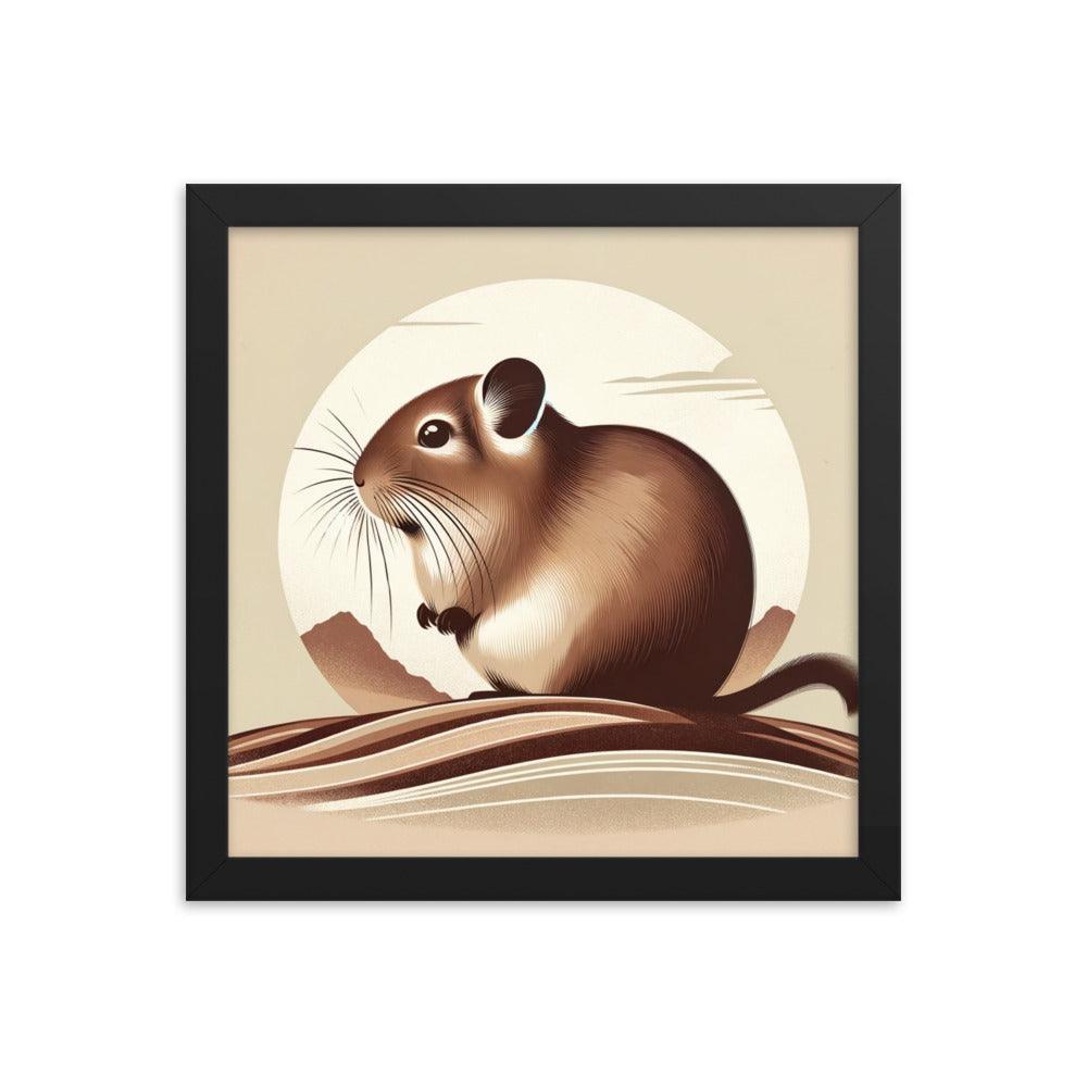 Degu Sand Dunes Simplistic Art Framed Poster - Oh Posters