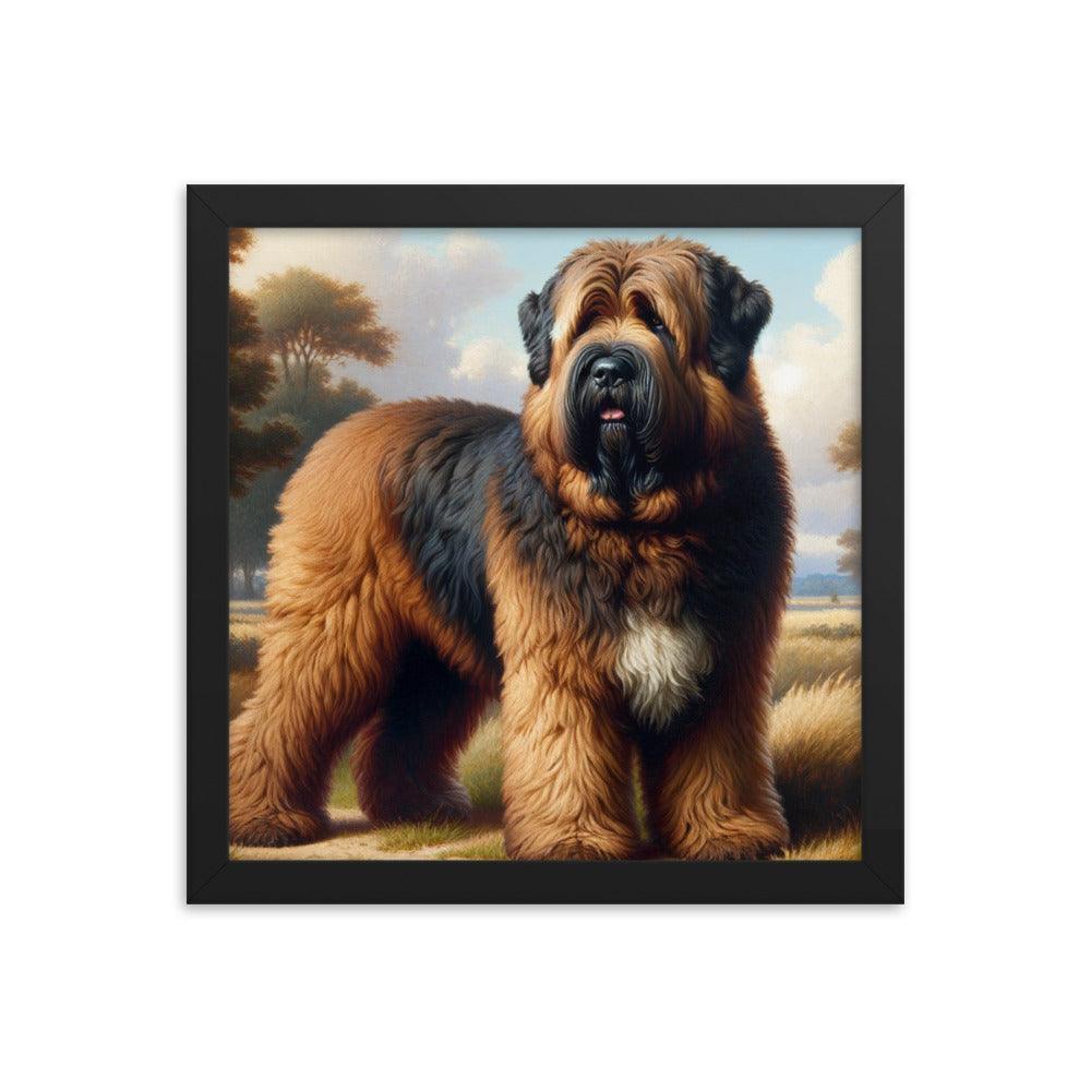 Bouvier Des Flandres Majestic Landscape Painting Framed Poster - Oh Posters