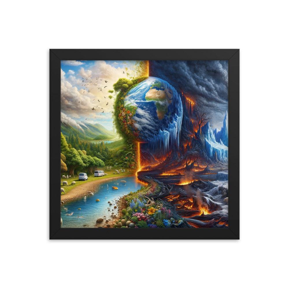 Climate Change Contrast Surreal Art Framed Poster - Oh Posters