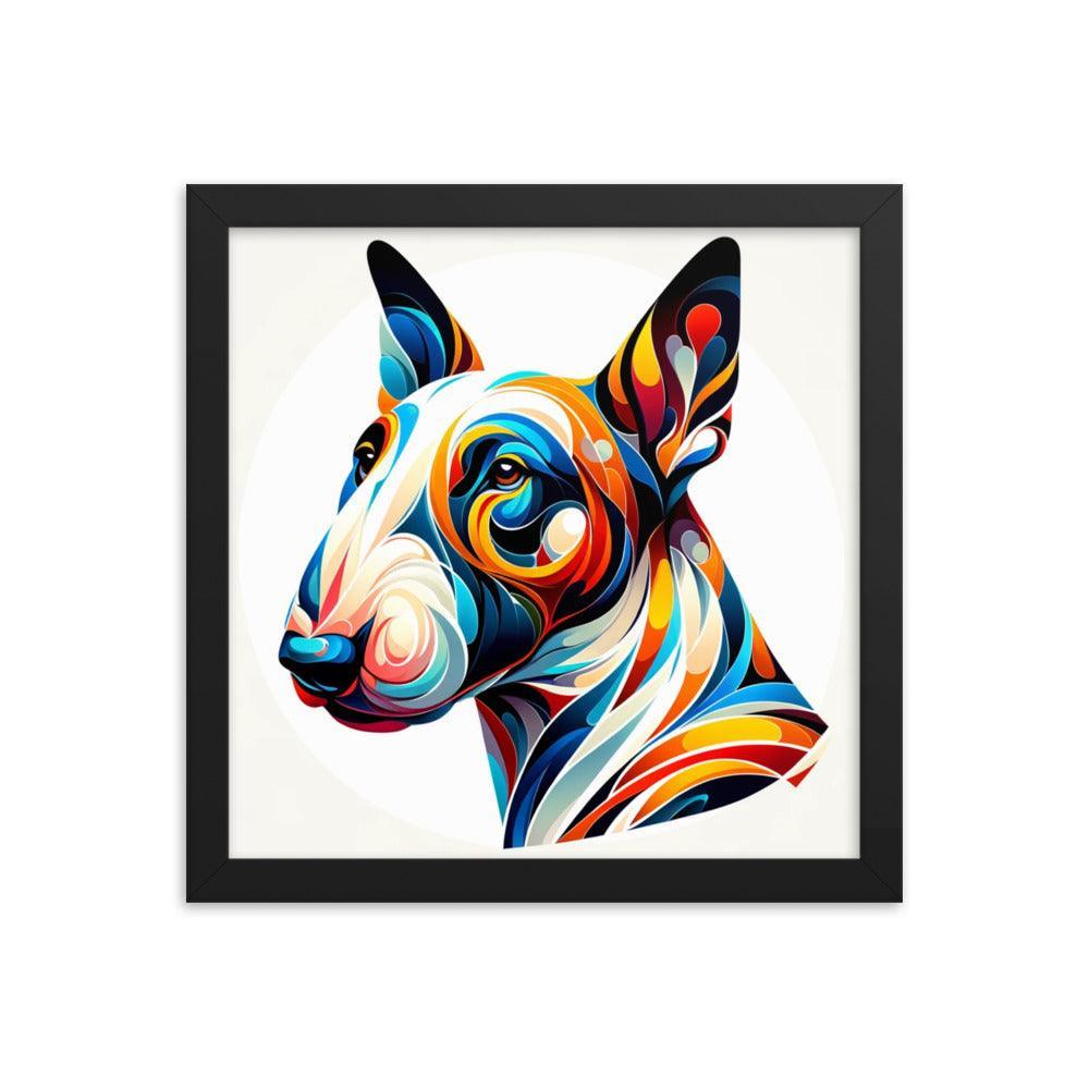 Colorful Bull Terrier Abstract Art Framed Poster - Oh Posters