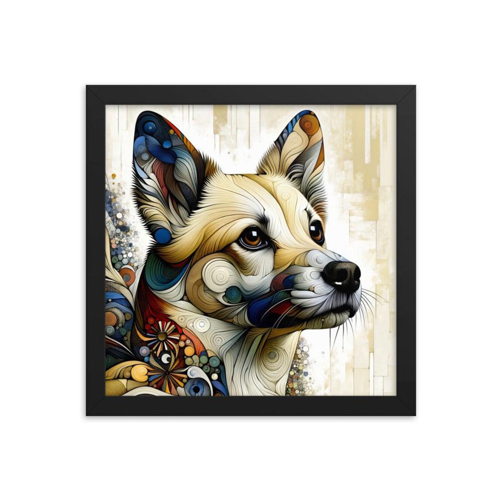 Canaan Dog Abstract Swirl Art Framed Poster - Oh Posters