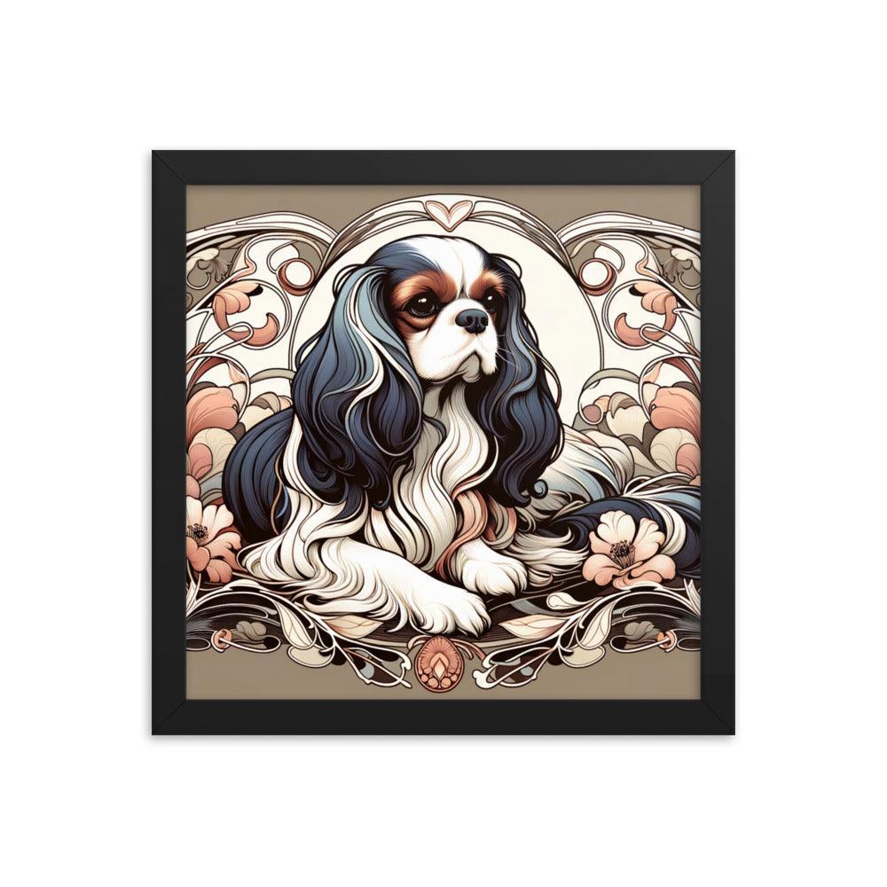 Cavalier King Charles Spaniel Art Nouveau Style Framed Poster - Oh Posters