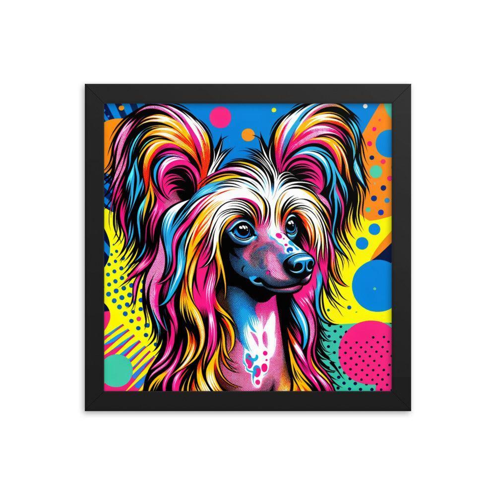 Chinese Crested Dog Pop Art Vibrance Framed Poster - Oh Posters