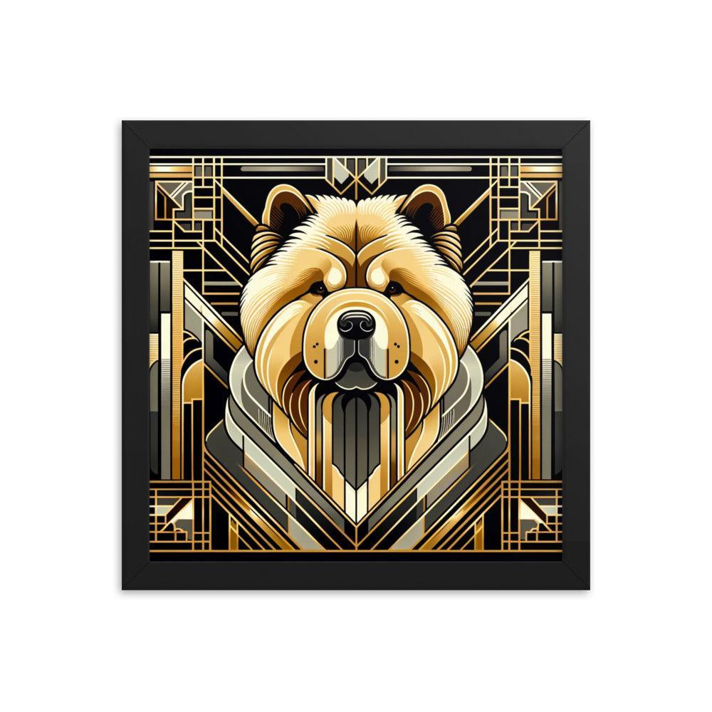 Chow Chow Geometric Shapes and Metallic Palette Framed Poster - Oh Posters