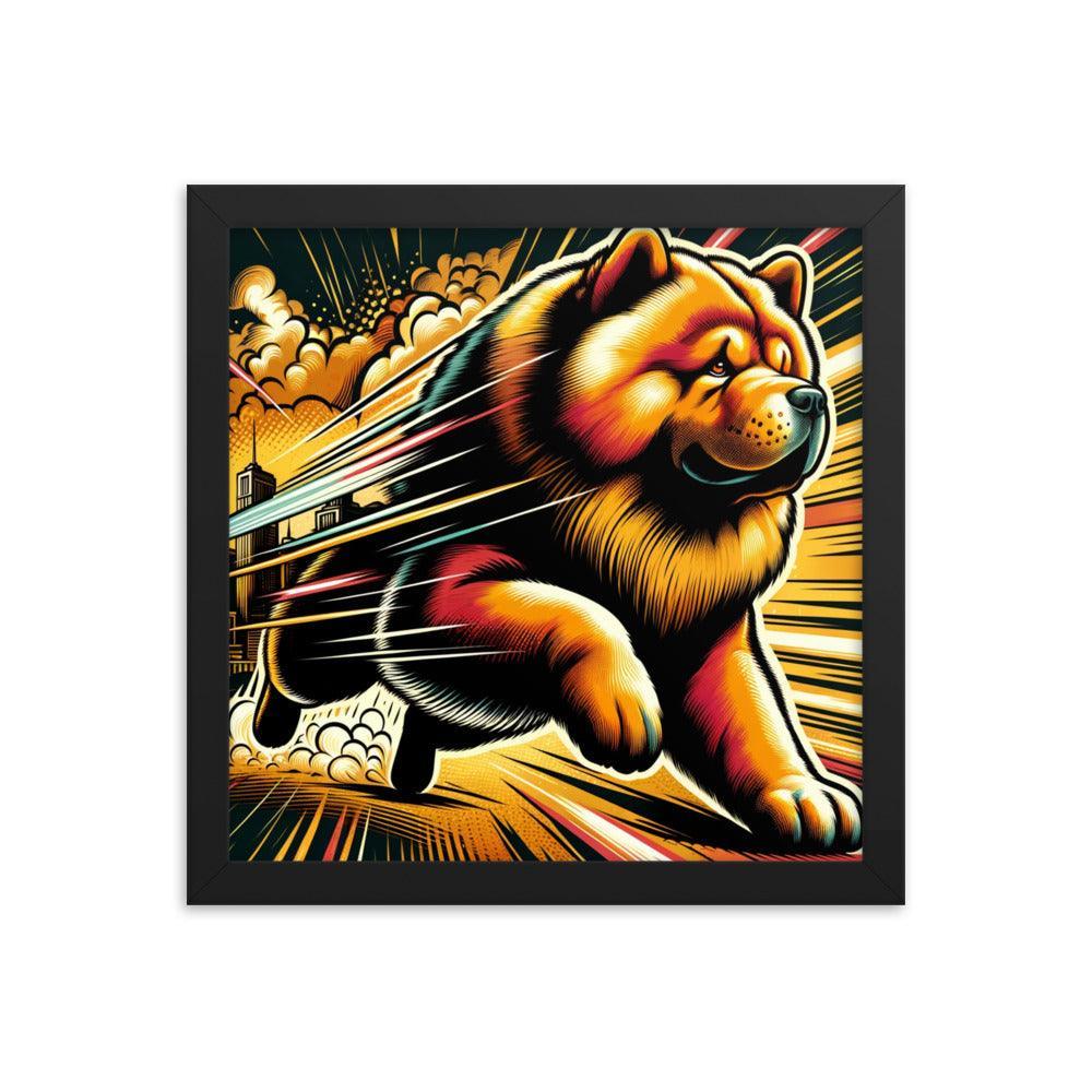 Chow Chow Dynamic Superhero Comic Style Framed Poster - Oh Posters