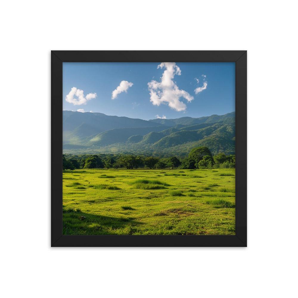 Lush Green Belizean Countryside Mountain View Framed Poster - Oh Posters