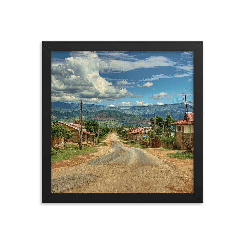 Eswatini Rural Village Scenic Road Framed Poster - Oh Posters