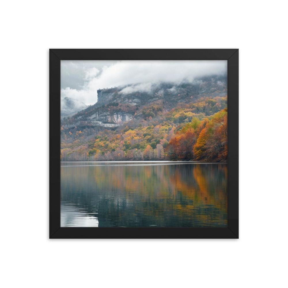 Georgia Autumn Mountain Lake Reflection Framed Poster - Oh Posters