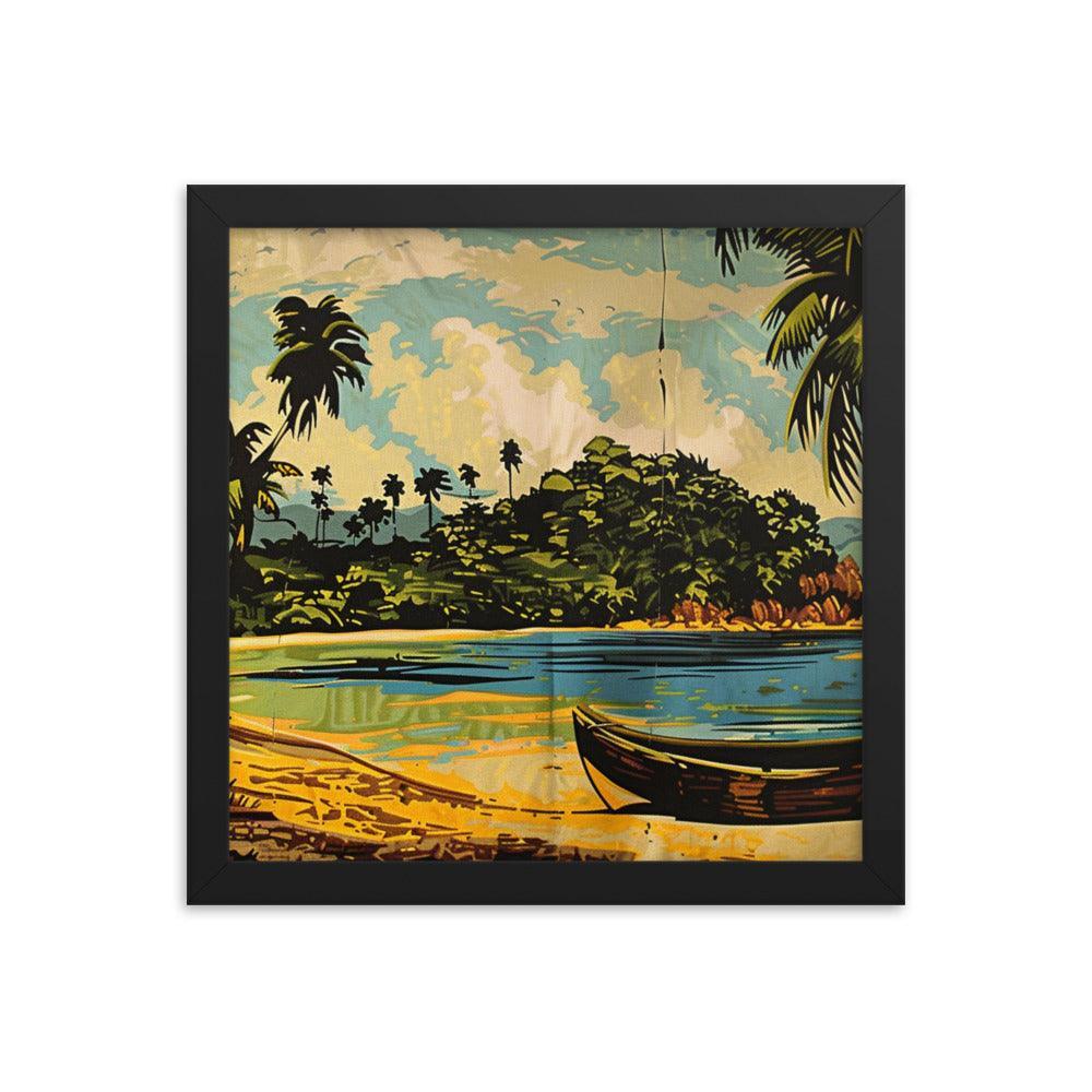 Guinea Tropical Beach Vintage Art Framed Poster - Oh Posters