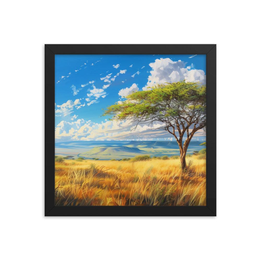 Kenya Golden Plains Scenic Landscape Framed Poster - Oh Posters