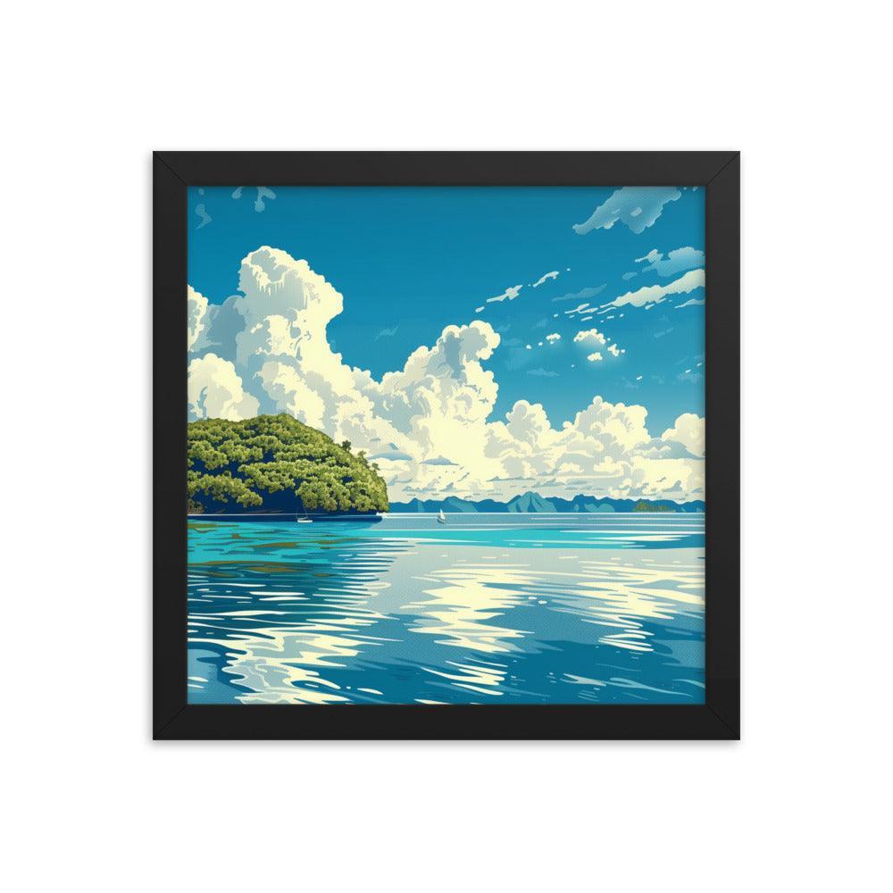 Palau Serene Island Sea View Framed Poster - Oh Posters