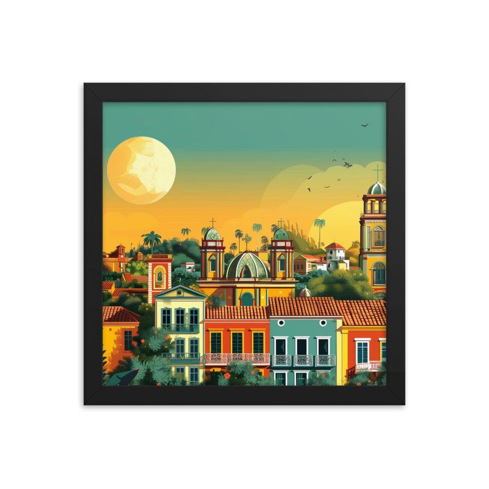 Paraguay Colonial Town Tropical Sunset Framed Poster - Oh Posters