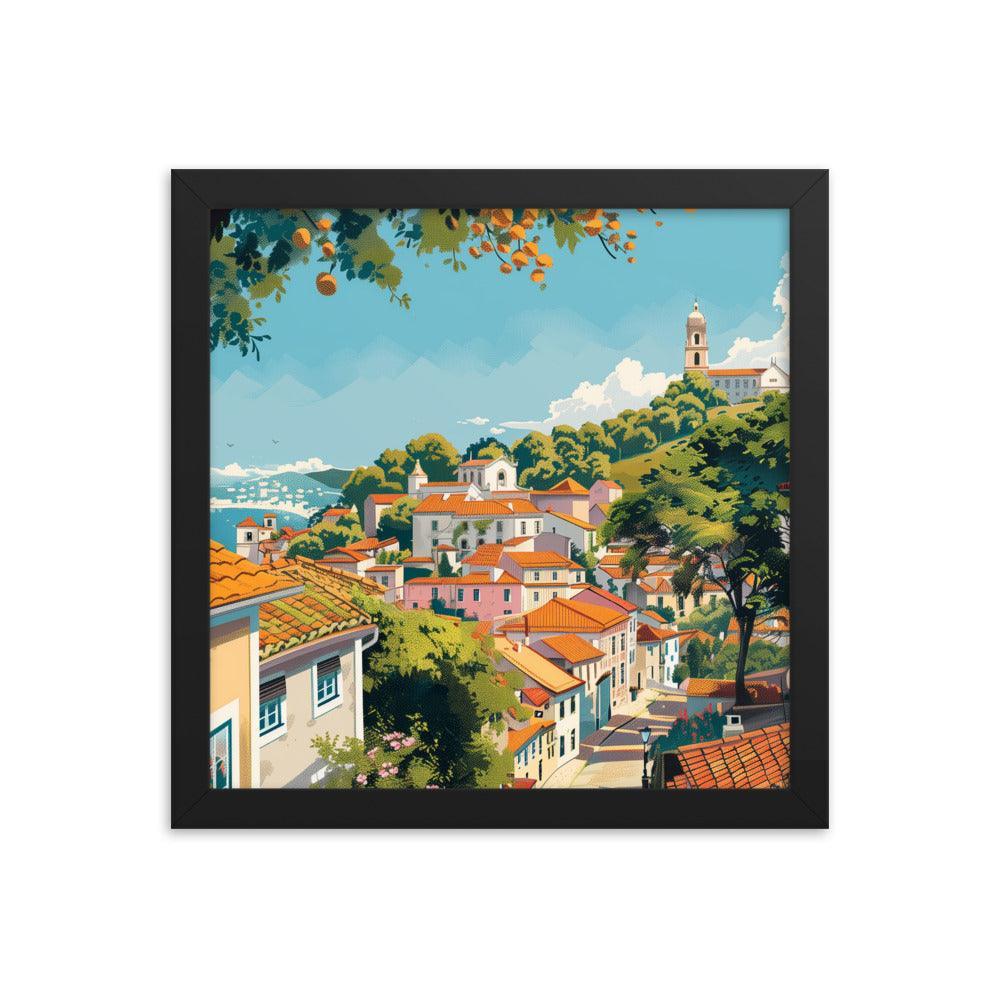 Portugal Charming Hillside Village Framed Poster - Oh Posters