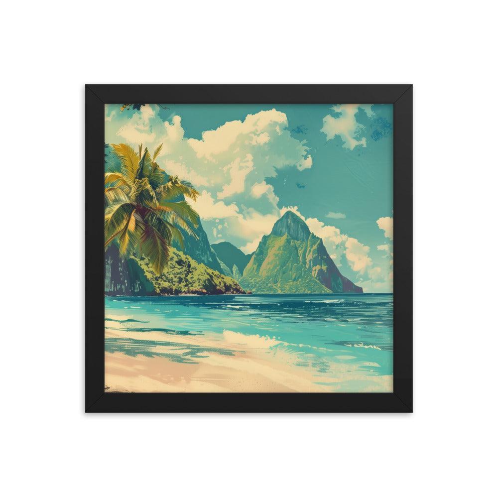 Saint Vincent and the Grenadines Pristine Beach Tropical Framed Poster - Oh Posters