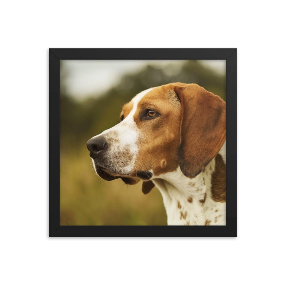 English Foxhound Side Profile in Nature Framed Poster - Oh Posters