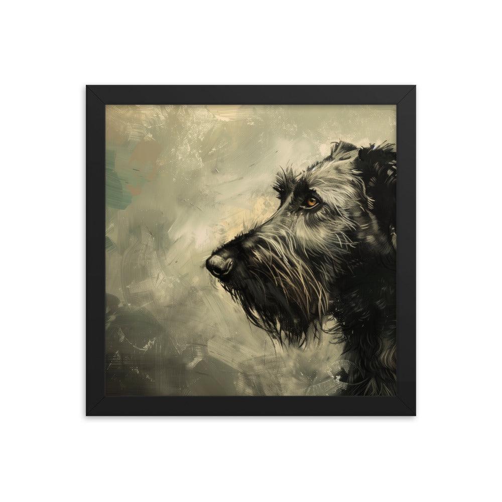 Irish Wolfhound Profile Abstract Art Framed Poster - Oh Posters