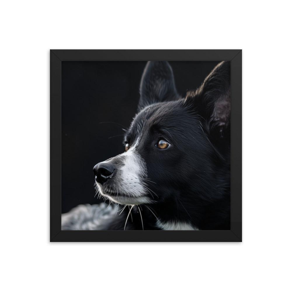 Karelian Bear Dog Side Profile Painting Framed Poster - Oh Posters