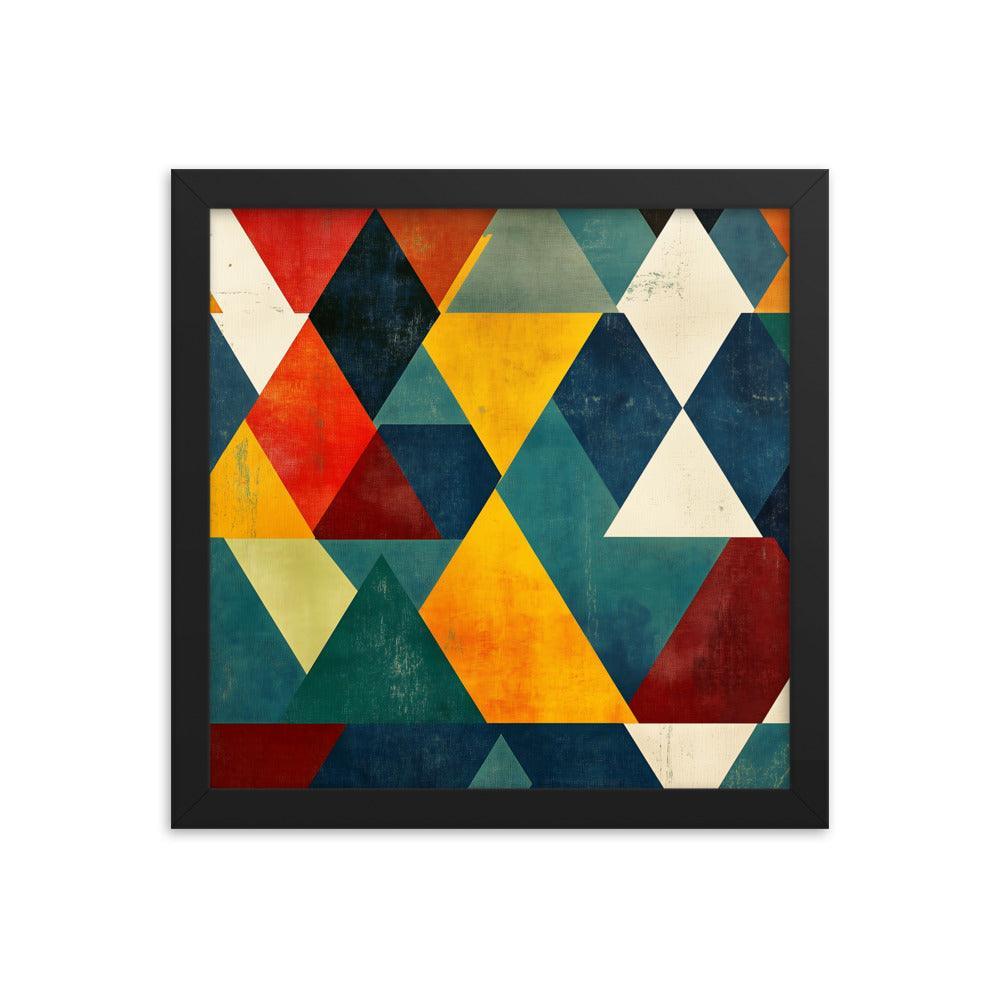 Colorful Geometric Art Pattern for Modern Style Enthusiasts Framed Poster - Oh Posters