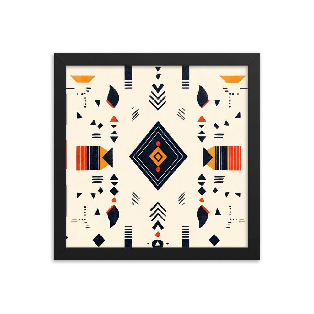 Boho Geometric Pattern with Tribal Vibes Framed Poster - Oh Posters