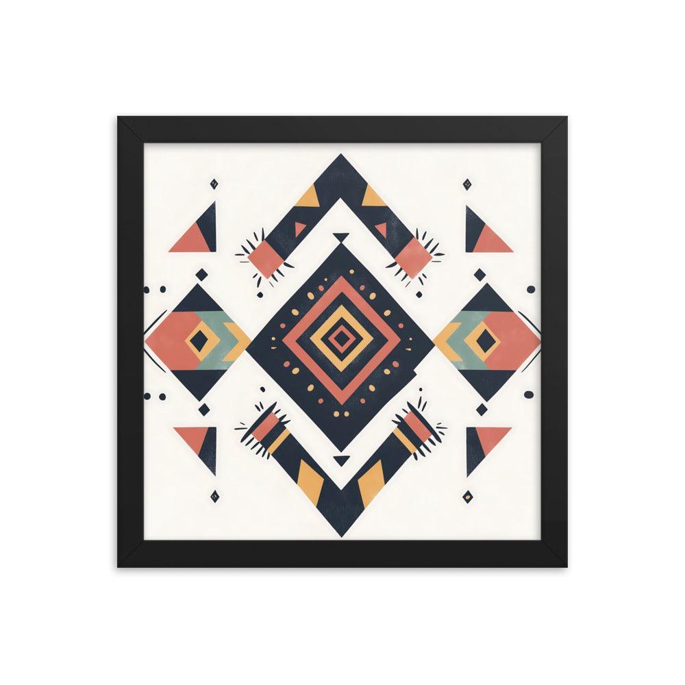 Boho Geometric Tribal Patterns Ideal for Festival Lovers Framed Poster - Oh Posters