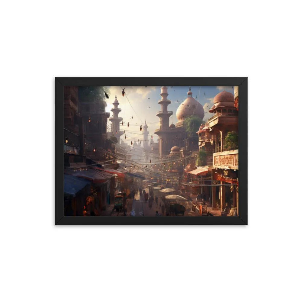 Futuristic Lahore Streets Pakistan Framed Poster - Oh Posters