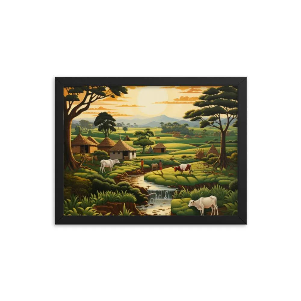 Indian Farm Painting Framed Poster - Oh Posters