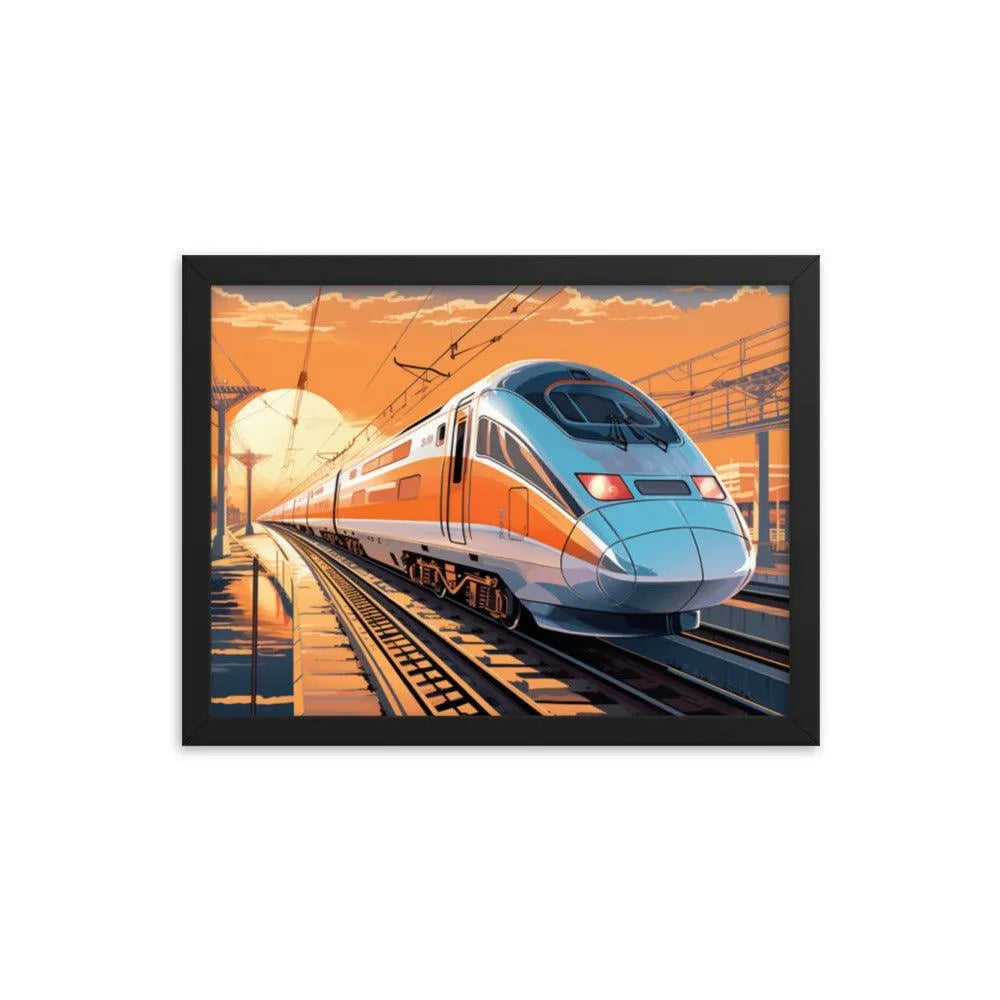 Futuristic Bullet Train in India Painting Framed Poster - Oh Posters