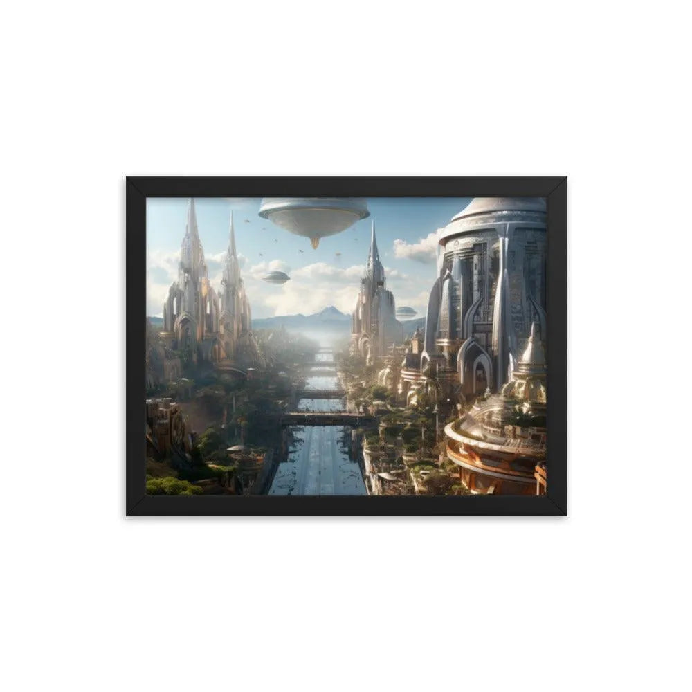 Futuristic Indian Town Framed Poster - Oh Posters