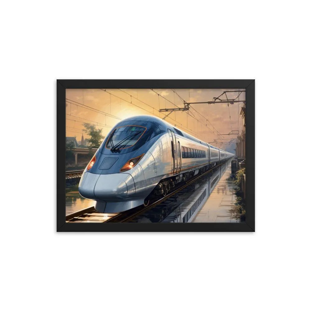 Futuristic Bullet Train in India Painting Framed Poster - Oh Posters