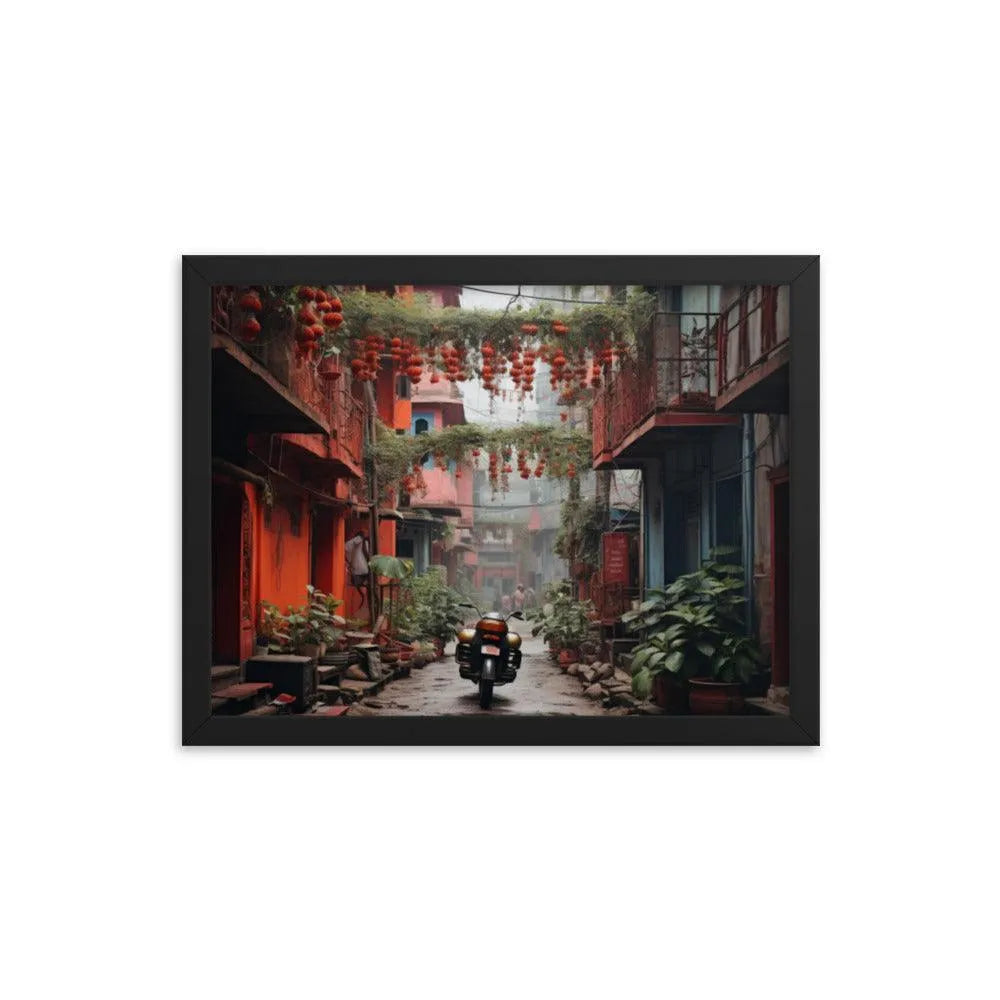 India Floral Street Framed Poster - Oh Posters