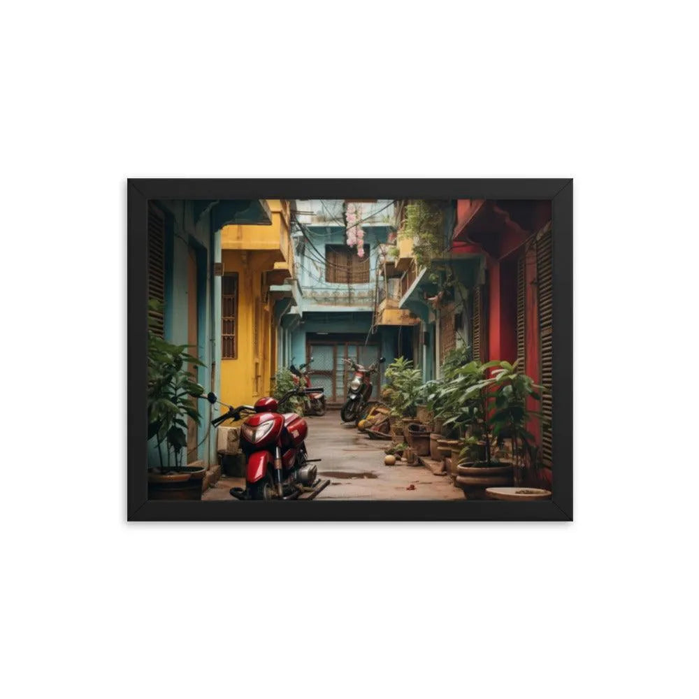 India Floral Street Framed Poster - Oh Posters