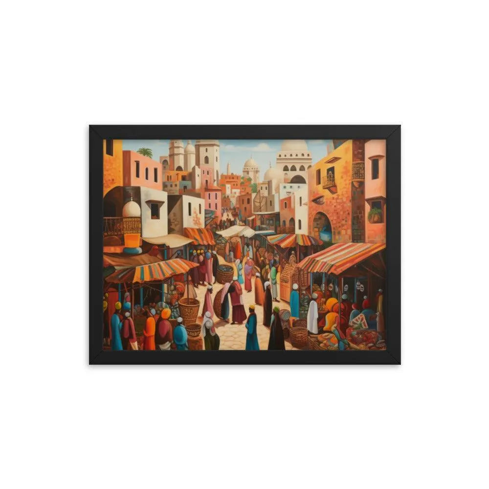 Egyptian Street Market Painting Framed Poster - Oh Posters