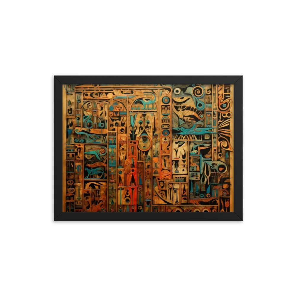 Hieroglyphic Calligraphy Ancient Egypt Framed Poster - Oh Posters