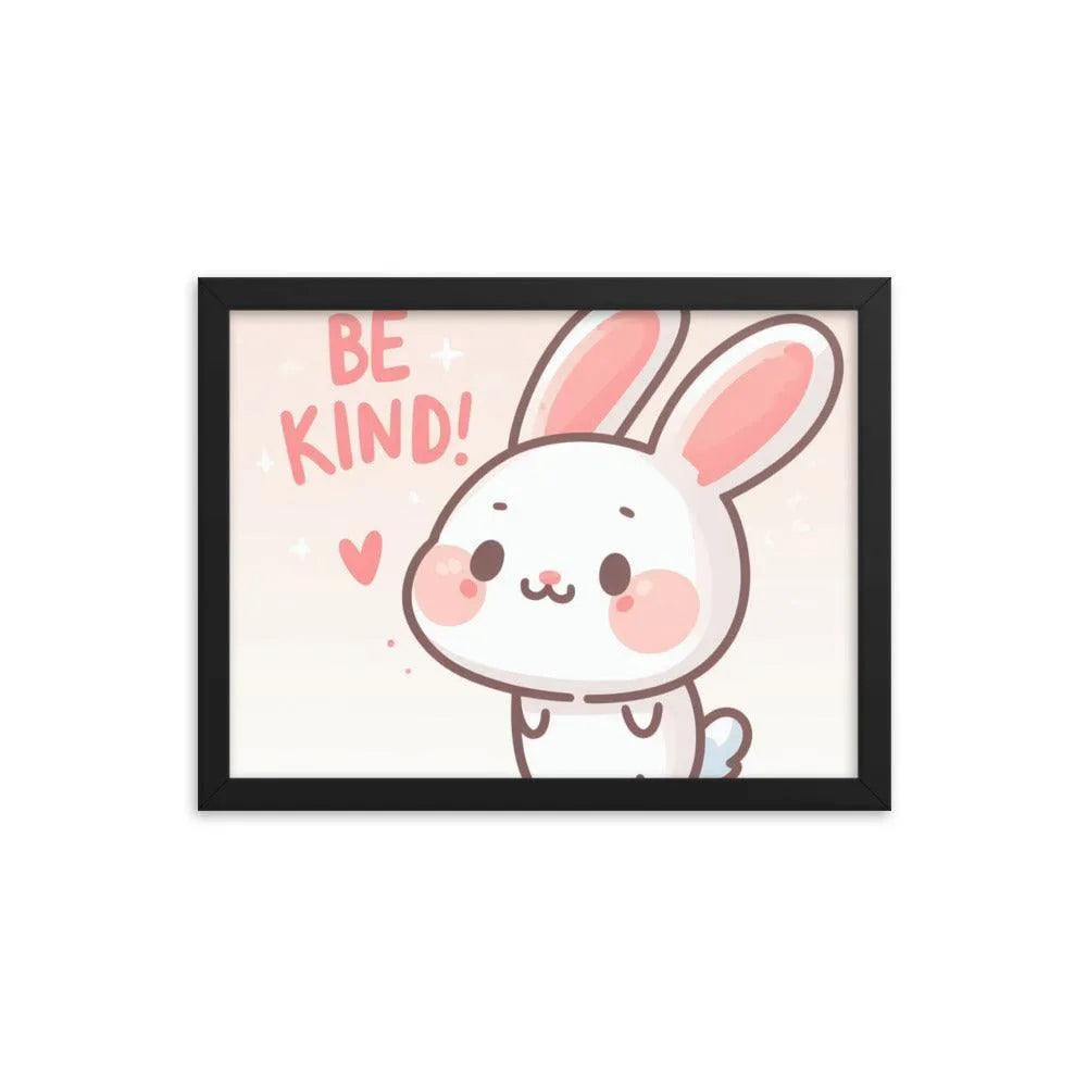 Bunny Rabbit Saying 'Be Kind' Framed Poster - Oh Posters