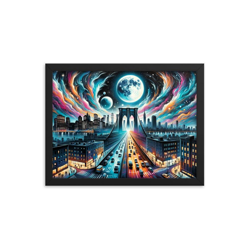 Cosmic Bridge Urban Spray Paint Art Framed Poster - Oh Posters