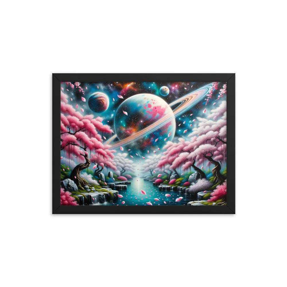 Japanese Garden Cosmic Spray Paint Art Framed Poster - Oh Posters