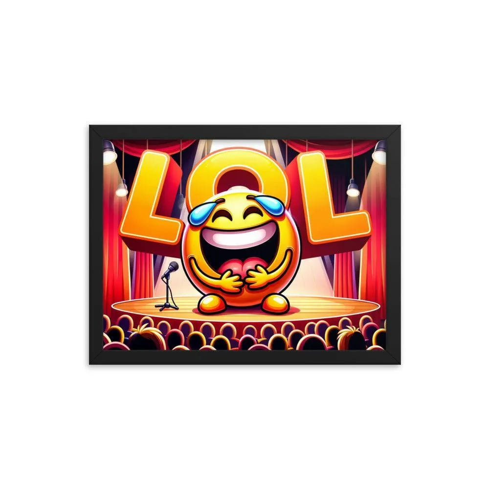 Laughing Emoji LOL Comedy Club Humour Funny Framed Poster - Oh Posters