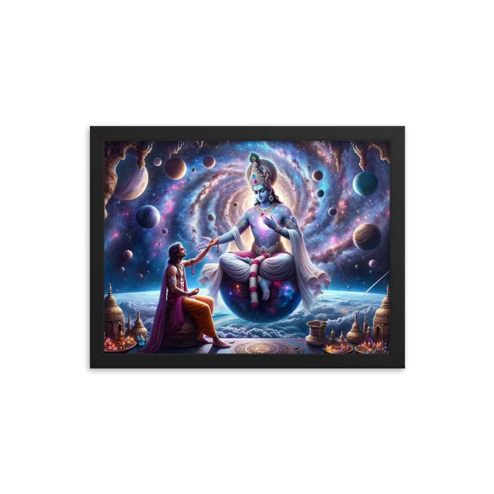 Lord Krishna's Cosmic Revelation Hindu Art Framed Poster - Oh Posters