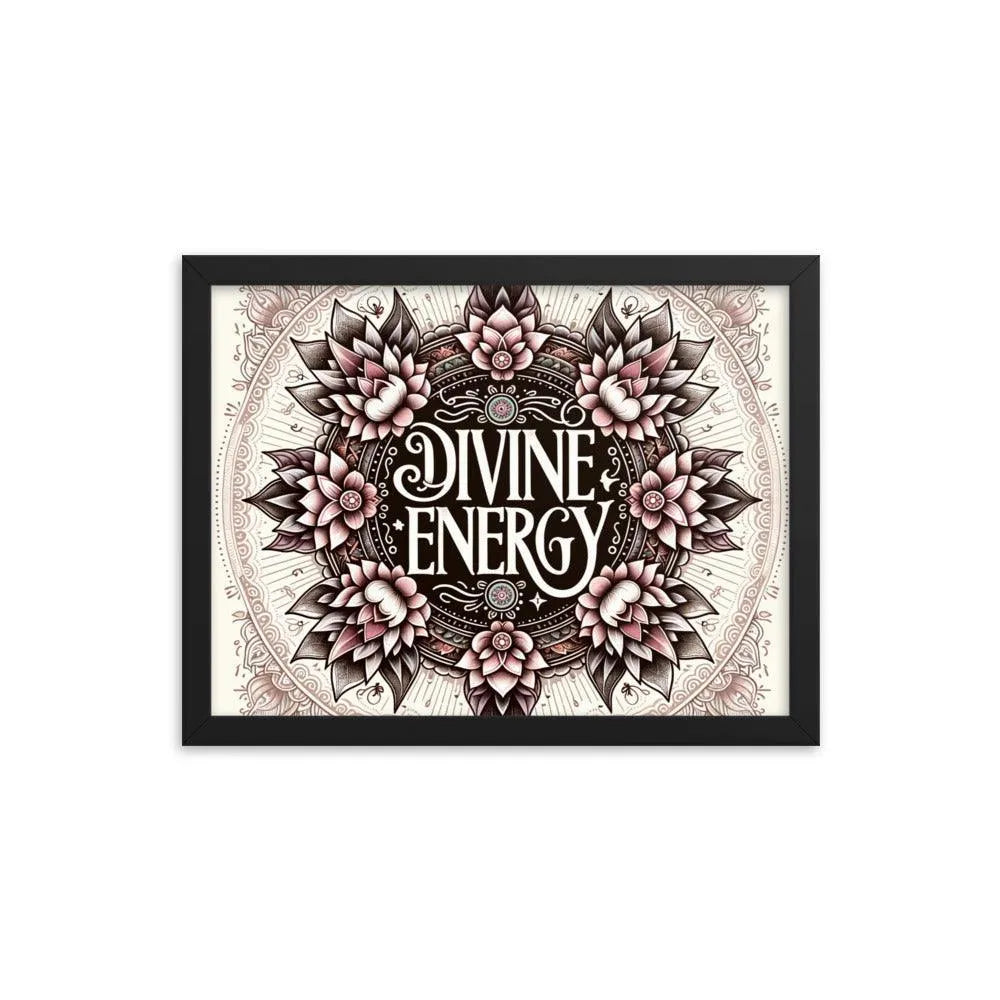 Divine Energy Hindu Typography Art Framed Poster - Oh Posters