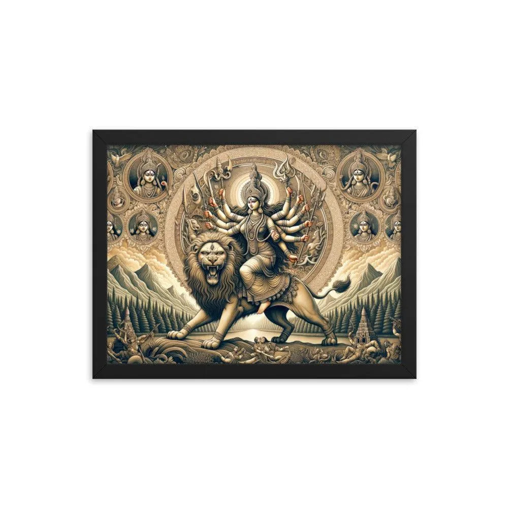 Goddess Durga Divine Warrior Hindu Framed Poster - Oh Posters