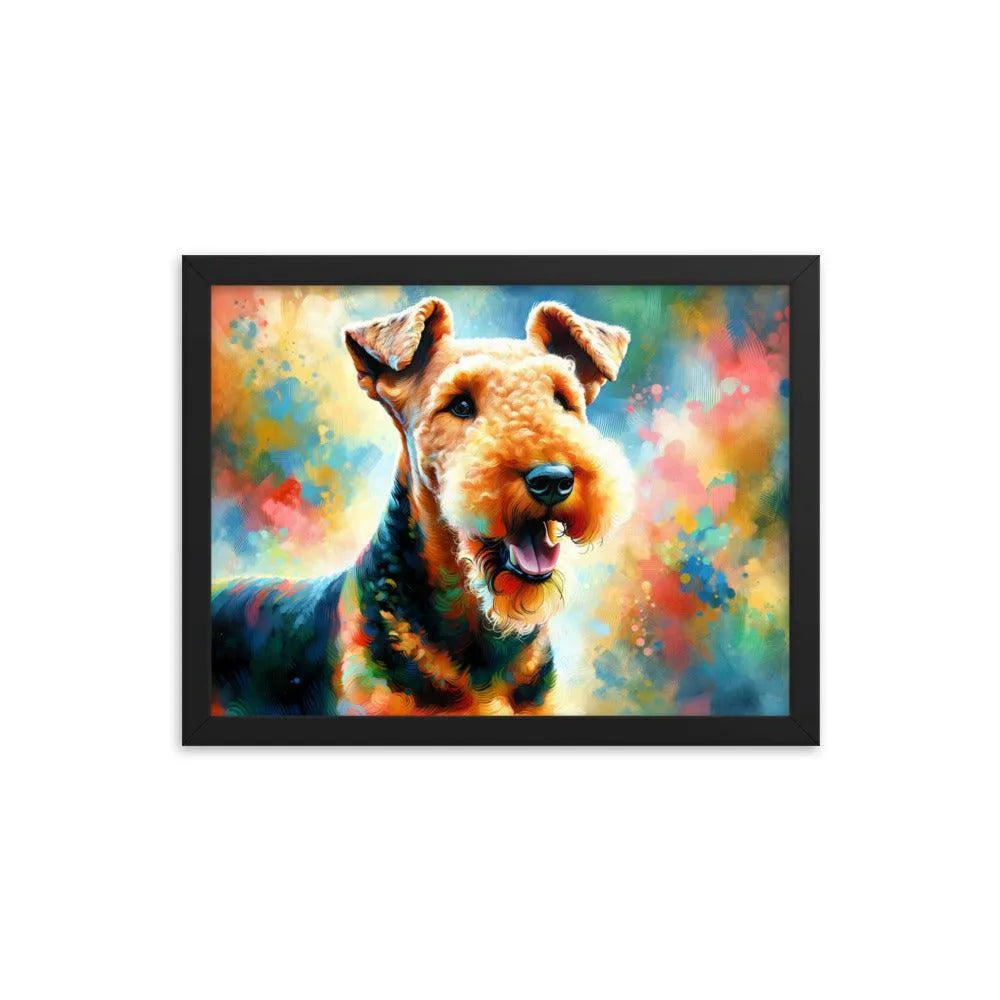 Colorful Airedale Terrier Vibrant Art Framed Poster - Oh Posters