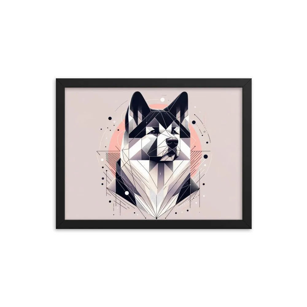 Geometric Akita Contemporary Art Framed Poster - Oh Posters