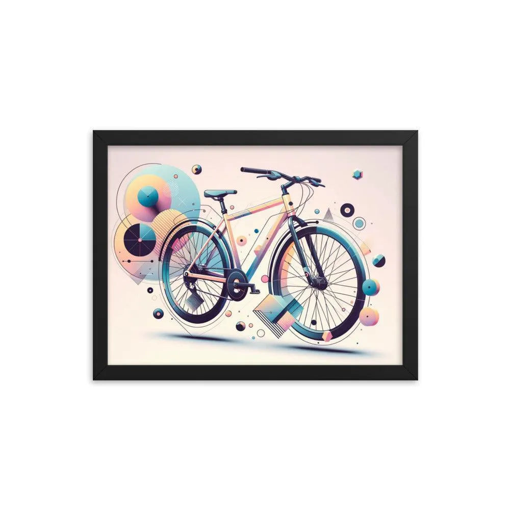 Contemporary Pastel Bicycle Geometric Art Framed Poster - Oh Posters