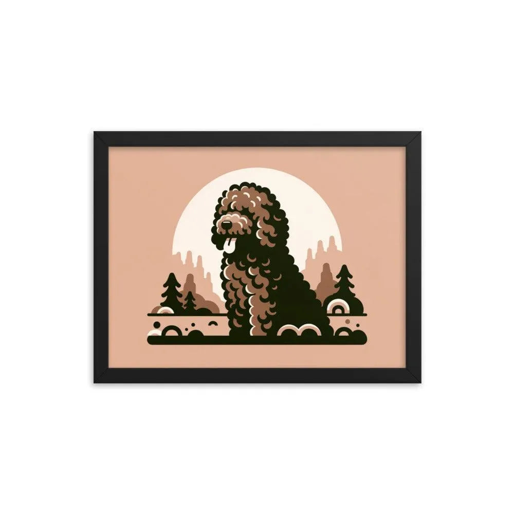 Minimalistic Barbet Dog Portrait Digital Art Framed Poster - Oh Posters