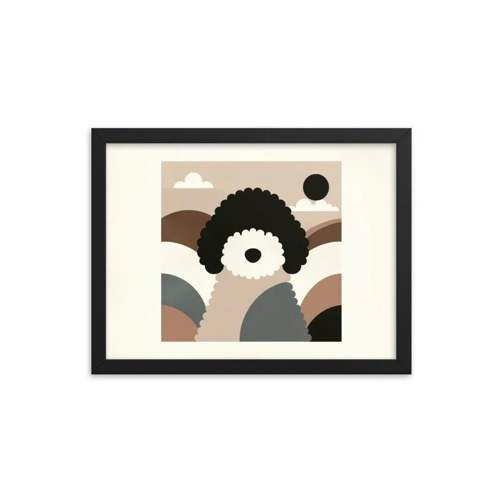 Geometric Barbet Dog Minimal Art Framed Poster - Oh Posters